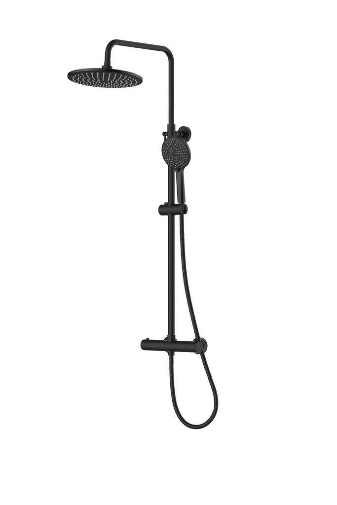 COLUMNA DE DUCHA TERMOSTÁTICA TIEMPO NEGRA MATE