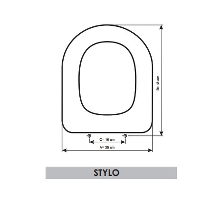ASIENTO A MEDIDA WC STYLO AMORTIGUADO   BELLAVISTA RESIWOOD                      