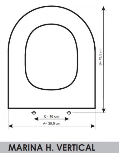 ASIENTO A MEDIDA WC MARINA VERTICAL  GALA RESIWOOD        