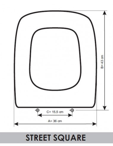 ASIENTO A MEDIDA WC STREET SQUARE  GALA AMORTIGUADO  RESIWOOD         