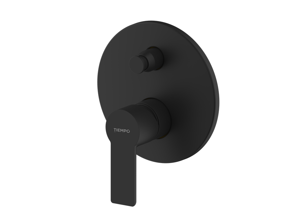 MONOMANDO DE DUCHA EMPOTRADO 2 VÍAS NEGRO MATE  TIEMPO  SERIE CALMA    