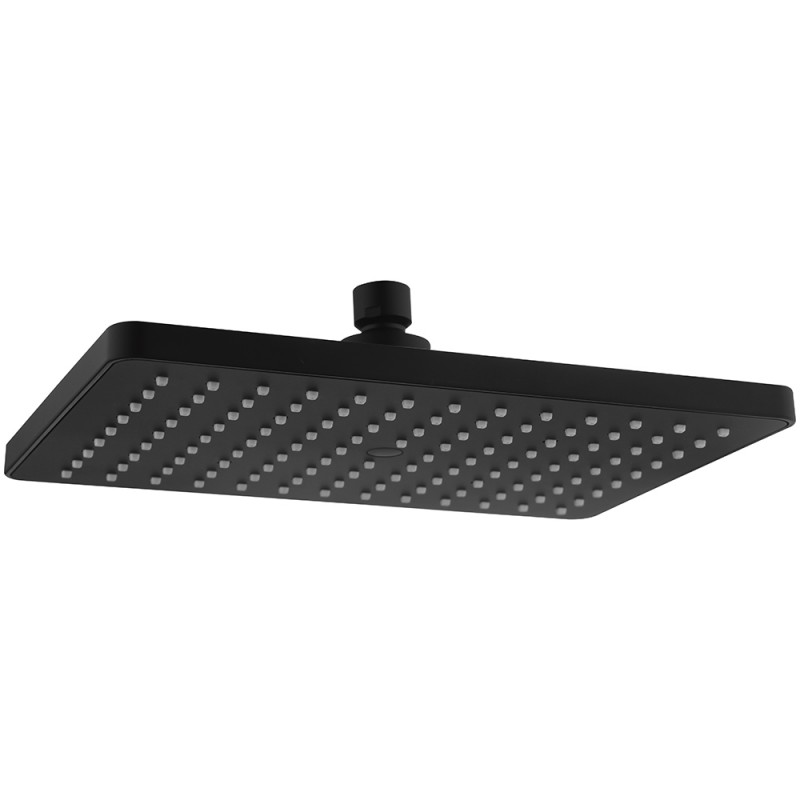 ROCIADOR CUADRADO NEGRO TIEMPO ABS + ACERO INOX TIEMPO