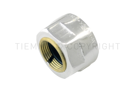 TUERCA CROMADA +  OJIVA INCORPORADA PARA TUBO COBRE 15X1/2 TIEMME