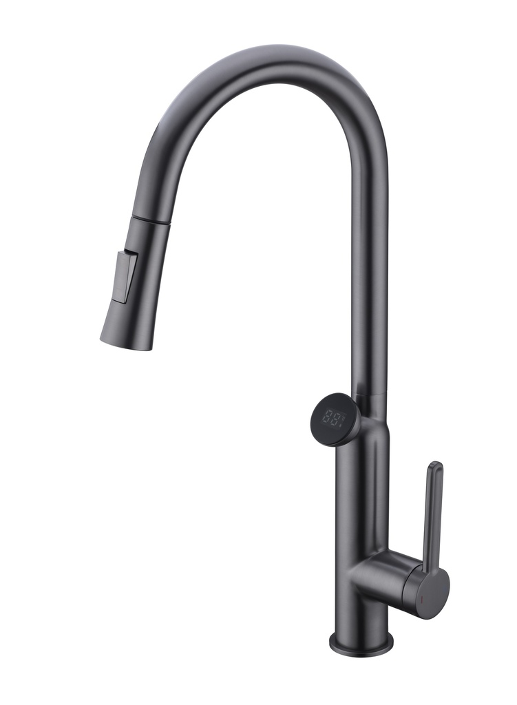 Monomando fregadero extraíble HidroPower gun metal TIEMPO 