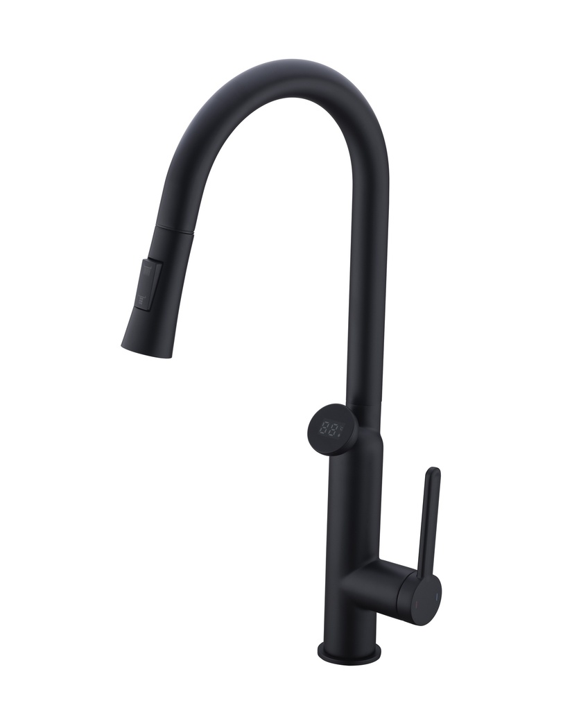 Monomando fregadero extraíble HidroPower negro TIEMPO  