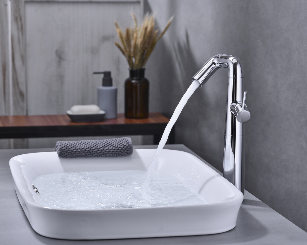 Monomando adaptavivo alto TIEMPO Serie Ondina Cromado  