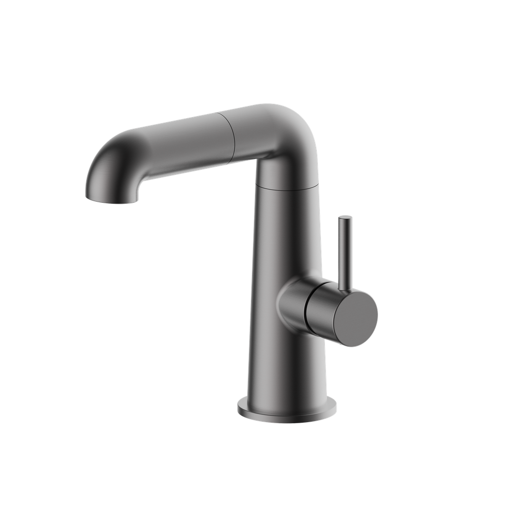 Monomando adaptativo TIEMPO lavabo largo Serie  Ondina Gun metal  