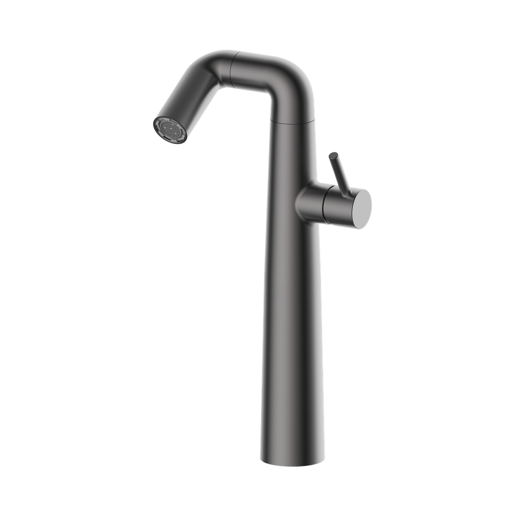 Monomando adaptativo  lavabo alto Serie  Ondina Gun metal   TIEMPO