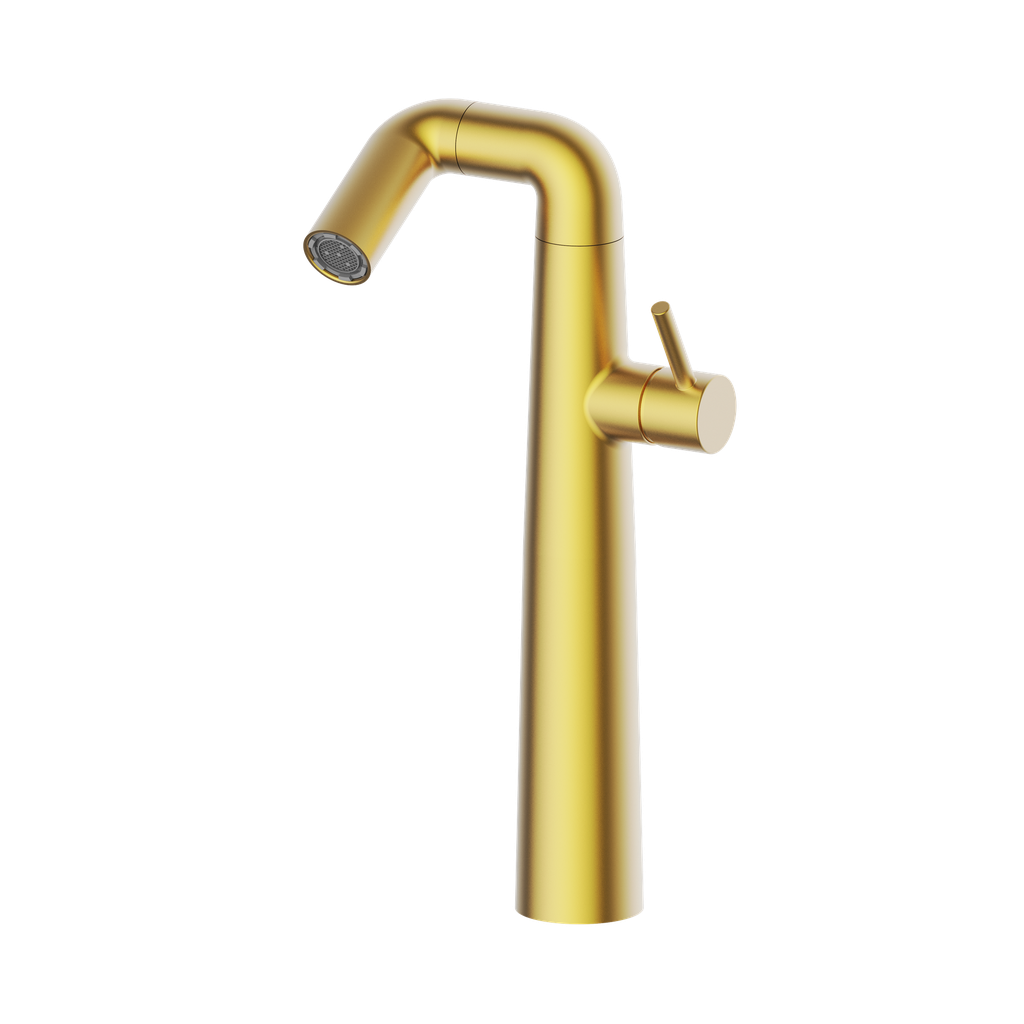 Monomando adaptativo lavabo alto Serie  Ondina oro cepillado TIEMPO