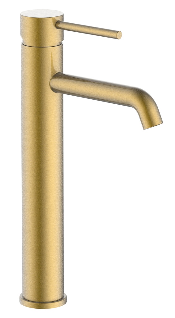 Monomando lavabo alto oro cepillado Serie Aurora fast fix TIEMPO    