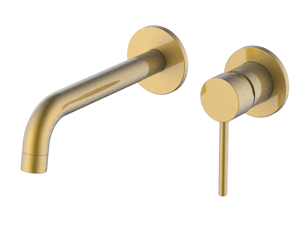 Monomando  lavabo empotrar oro cepillado Serie Aurora  