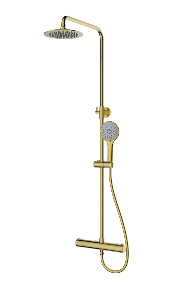COLUMNA DUCHA TERMOSTÁTICA  ORO PULIDO TIEMPO 
