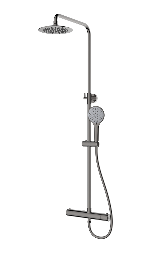COLUMNA DUCHA TERMOSTÁTICA  GUN METAL TIEMPO  