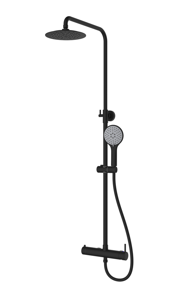 COLUMNA DUCHA MONOMANDO NEGRO MATE TIEMPO 