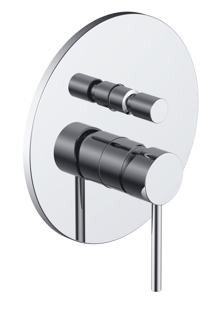 Monomando  ducha  empotrar cromado 2 vías TIEMPO Serie Aurora   