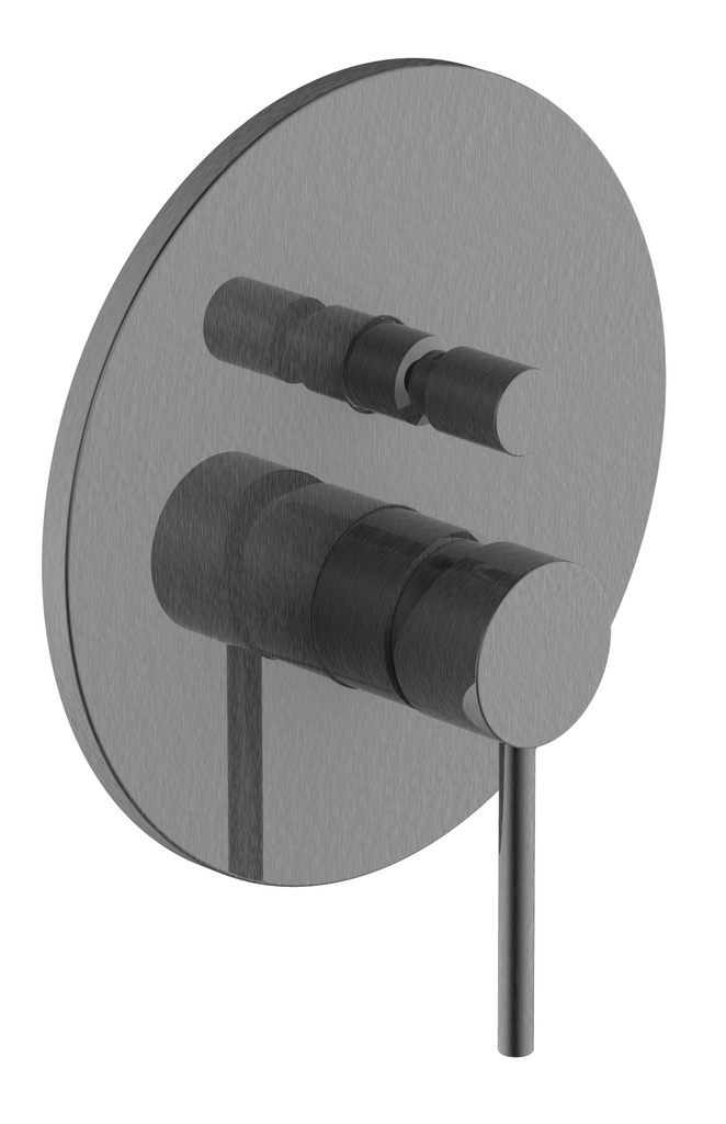 Monomando  ducha  empotrar cromado 2 vías TIEMPO Serie Aurora  Gun Metal
