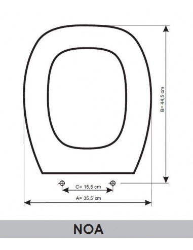 ASIENTO A MEDIDA WC NOA 15,5 PORSAN RESIWOOD  