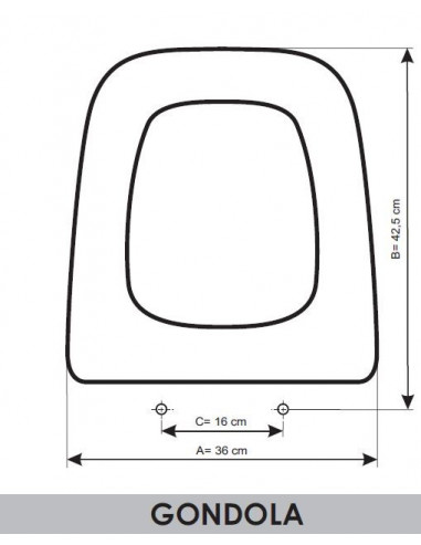 ASIENTO A MEDIDA WC  GONDOLA   ROCA RESIWOOD                           