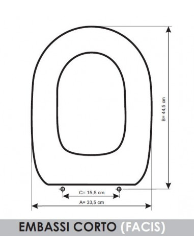 ASIENTO A MEDIDA  WC EMBASSI CORTO FACIS  RESIWOOD     