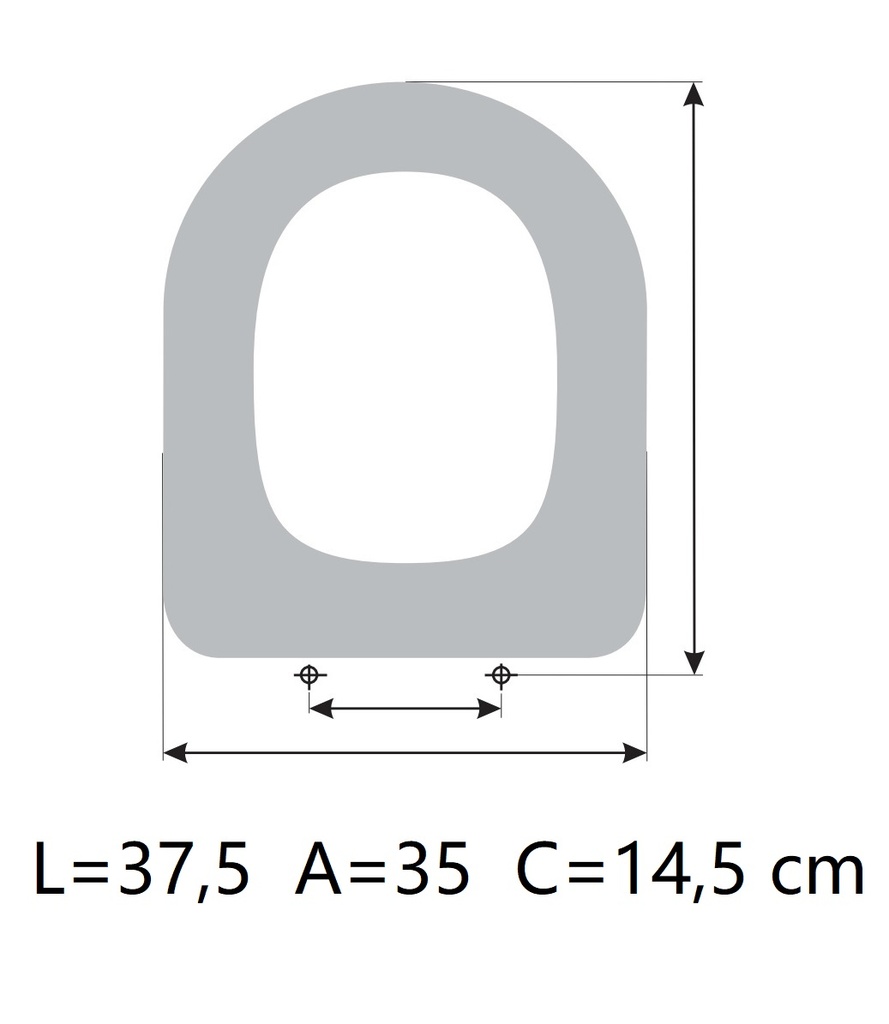 ASIENTO A MEDIDA  WC M2-45 CM GALASSIA   RESIWOOD           