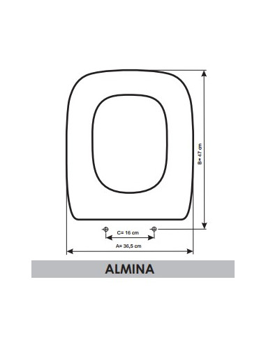 ASIENTO A MEDIDA WC ALMINA AMORTIGUADO BELLAVISTA RESIWOOD  