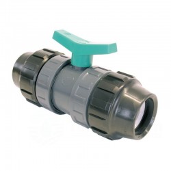 VÁLVULA PVC CON ACCESORIO COMPRESIÓN PP CH