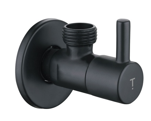 [TE-250] VÁLVULA ESCUADRA  TIEMPO CIERRE CERÁMICO  1/2-3/8 NEGRO MATE   