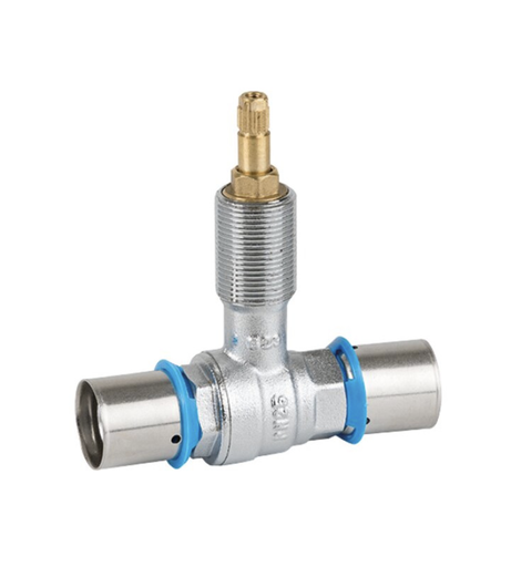 VÁLVULA ESFERA EMPOTRAR MULTICAPA  PRENSAR CONEXION REDONDO ESTRIADO