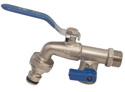 [5168] GRIFO DOBLE  JARDIN  1/2- 3/4" ENCHUFE RÁPIDO 