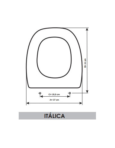 ASIENTO A MEDIDA WC ITALICA AMORTIGUADO  BELLAVISTA RESIWOOD                 