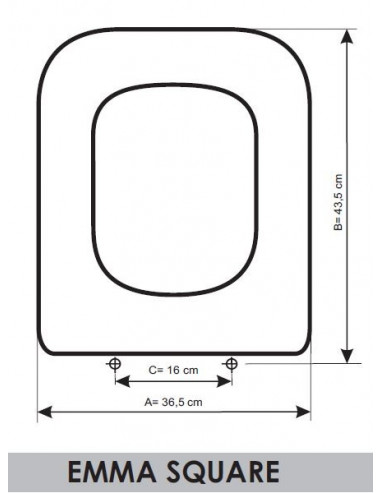 ASIENTO A MEDIDA WC EMMA SQUARE GALA RESIWOOD        