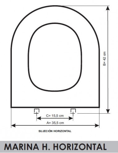 ASIENTO A MEDIDA WC MARINA HORIZONTAL  GALA RESIWOOD        