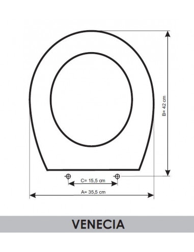 ASIENTO A MEDIDA WC  VENECIA AMORTIGUADO SANGRÁ RESIWOOD                      