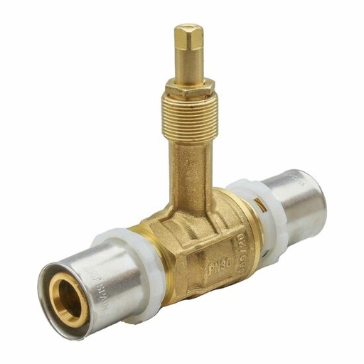 VÁLVULA ESFERA EMPOTRAR MULTICAPA  PRENSAR PN 30 CONEXIÓN CUADRADILLO MT