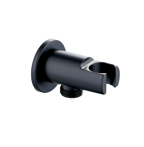 [TA-30130] SOPORTE DE DUCHA LATÓN CON TOMA REDONDO NEGRO TIEMPO 