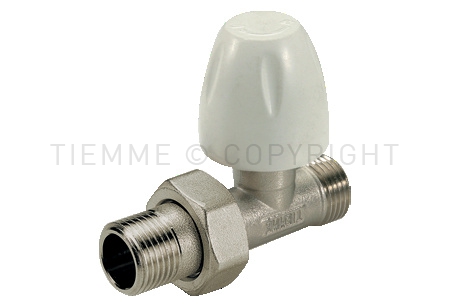 VALVULA RECTA MANUAL RADIADOR TIEMME CON UNIÓN PARA TUBO DE COBRE /PEX/ MULTICAPA 