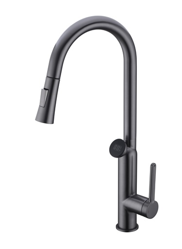 [TP-20102] Monomando fregadero extraíble HidroPower gun metal TIEMPO 