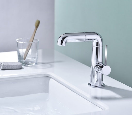 [TO-10405] Monomando adaptavivo largo TIEMPO Serie Ondina Cromado 