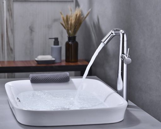 [TO-10410] Monomando adaptavivo alto TIEMPO Serie Ondina Cromado  