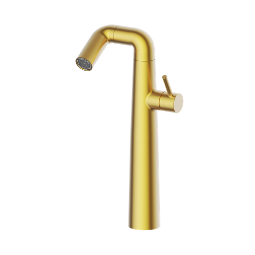 [TO-10450] Monomando adaptativo lavabo alto Serie  Ondina oro cepillado TIEMPO