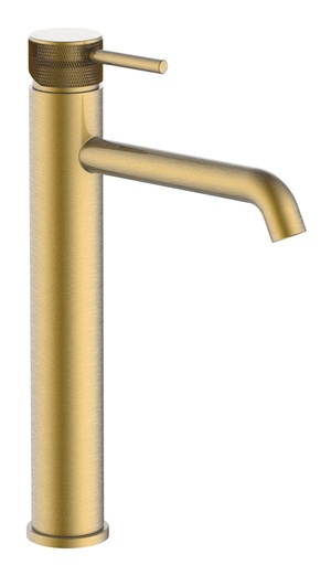 [TR-10651] Monomando lavabo alto oro cepillado Serie Serenidad fast fix TIEMPO   