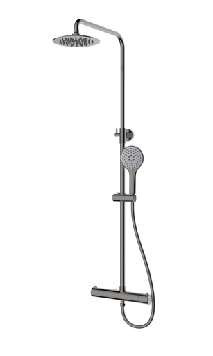COLUMNA DUCHA TERMOSTÁTICA  GUN METAL TIEMPO  