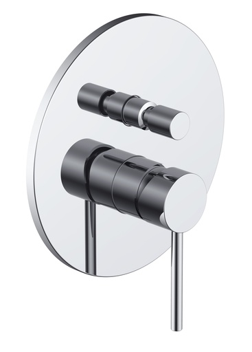 [TR-10585] Monomando  ducha  empotrar cromado 2 vías TIEMPO Serie Aurora   