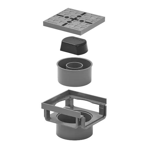 [50391] CONEXIÓN ÁNGULO/REGISTRO SIFÓNICO S/ VERTICAL CANAL OCULTA PVC A55