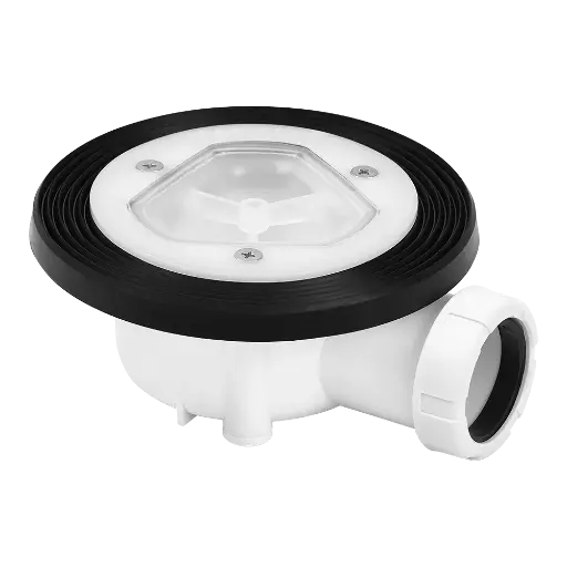 [50328]  VALVULA BAJA PLATO DUCHA GRAN CAUDAL SIFONICA/REGISTRABLE SIN SETA CON TORNILLOS