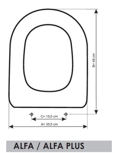 ASIENTO A MEDIDA  WC ALFA / ALFA PLUS AMORTIGUADO UNISAN RESIWOOD   