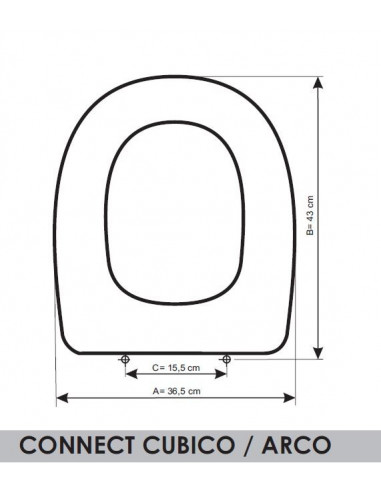 ASIENTO A MEDIDA  WC CONNECT CUBICO/ARCO AMORTIGUADO IDEAL STANDARD  RESIWOOD       