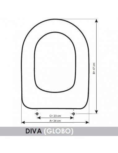 ASIENTO A MEDIDA  WC DIVA AMORTIGUADO GLOBO RESIWOOD        