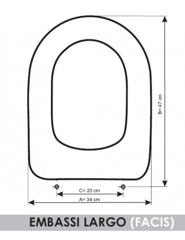 ASIENTO A MEDIDA  WC EMBASSI LARGO FACIS  RESIWOOD       