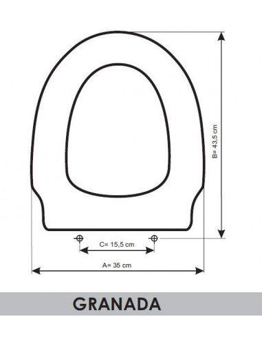 ASIENTO A MEDIDA  WC GRANADA AMORTIGUADO SANITANA   RESIWOOD      